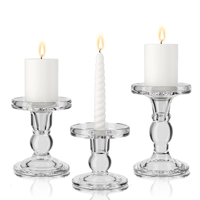 

Набор стеклянных подсвечников 3 шт., подсвечники для свечей с конусом, столовые свечи, подставка для чайных свечей, украшение для свадебного обеденного стола