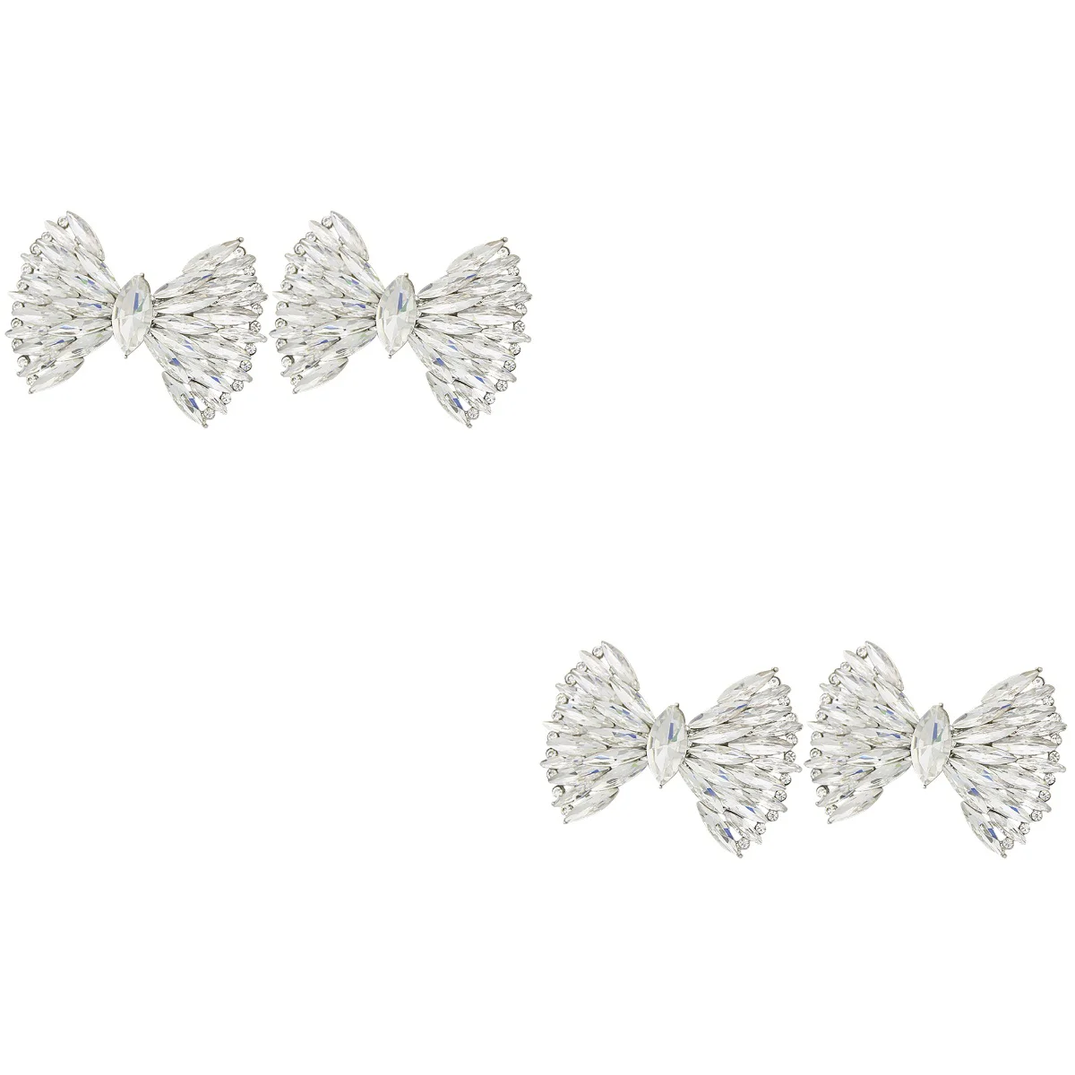 

2 Pairs Shoe Buckle Wedding Decoration Ornaments Decorative Bowknot Detachable Fashion Alloy Accessories Miss
