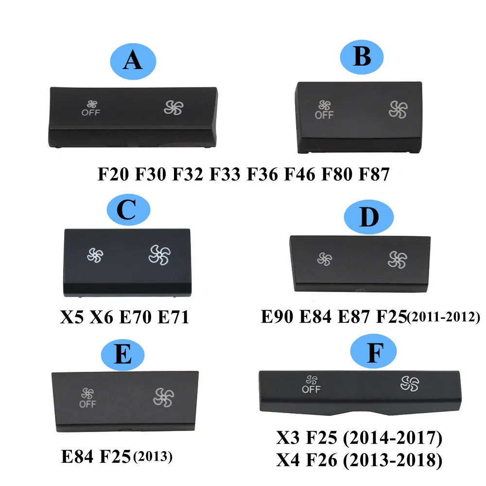 자동차 히터 기후 제어 풍량 에어컨 스위치 Ac 버튼 캡, BMW F20 F30 F35 F80 F25 F26 E70 E84 E90