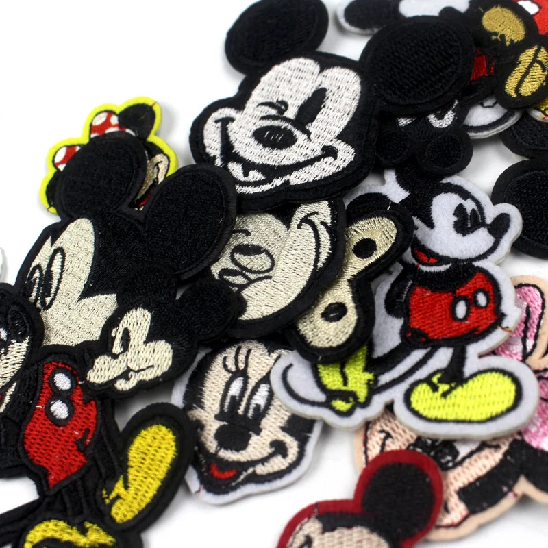 Cartoon Mickey Mouse Patches Minnie DIY Apparel Sewing Disney Iron On  Patches Diy Decoration Clothes Embroidered Applique - AliExpress