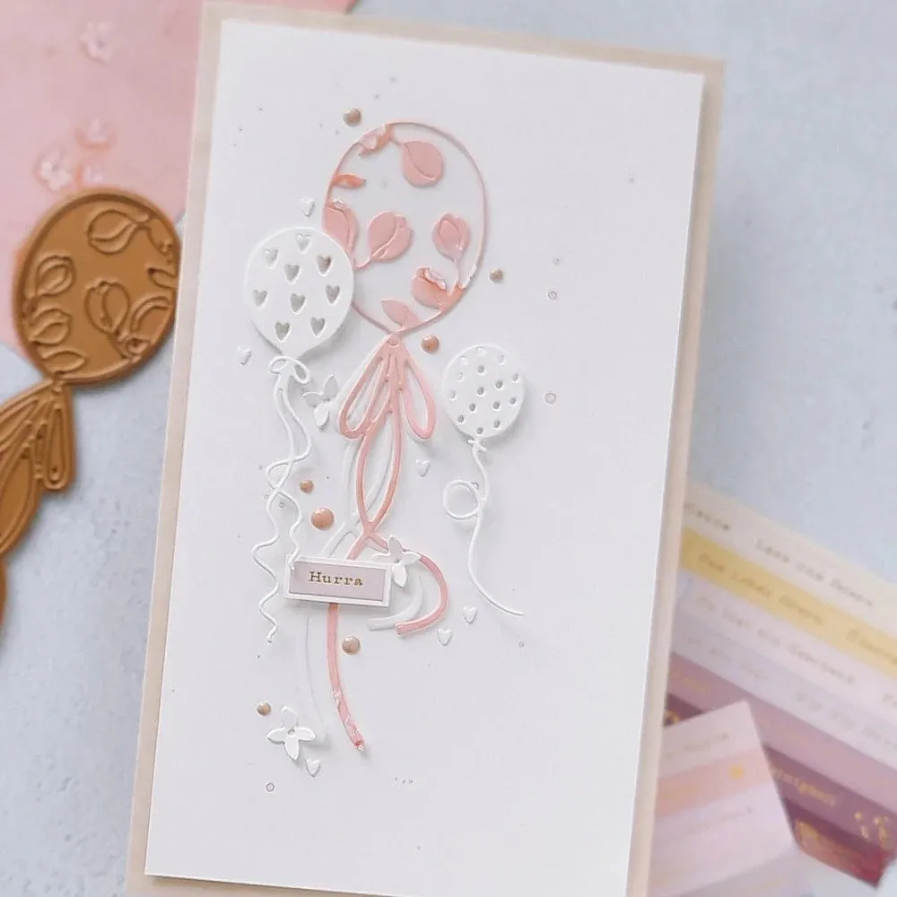 돼지 공예 금속 커팅 다이 컷 다이 몰드 하트 모양 풍선 스크랩북 종이 공예 칼 몰드 블레이드 펀치 스텐실 다이