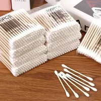 100/300/500/800pcs Double-ended Kapok swabs Nose and Ears Clean makeup kit Lipstick swabs 1
