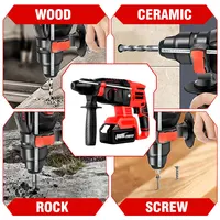ONEVAN 2000W 10600BPM Brushless Cordless Rotary Hammer Drill Rechargeable Electric Hammer Impact Drill For Makita Battery 2