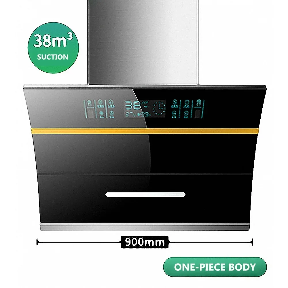 New Kitchen Range Hood Household High Suction Wll-mounted Side Suction Hood High Temperature Cleaning Double Engine Strong Exhau