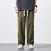 Men's Cargo Pants Drawstring With Multi-pocket Casual Baggy Streetwear Sweatpants Man Outdoor Hiking Twill Track Jogger Trousers 6