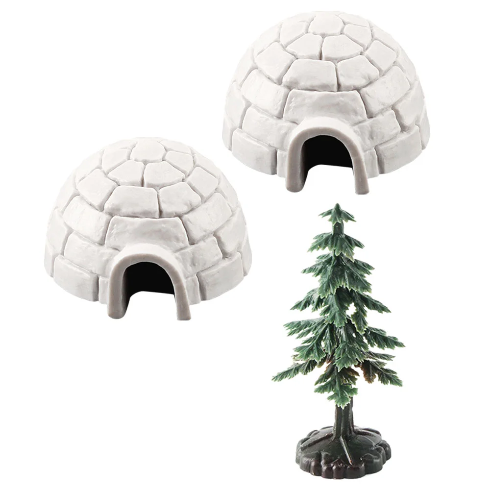 

Polar Igloo Christmas Tree Figurines Set Miniature Realistic Arctic Figures Toy Playset