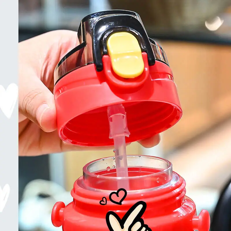 Kids Water Sippy Cup Creative Cartoon Baby Feeding Cup with Straws Leakproof Water Bottle Outdoor Portable Children's Cups