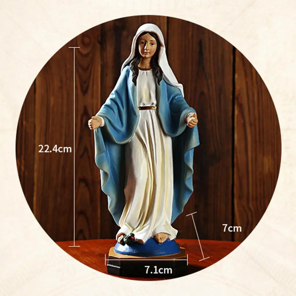 Catholic Mary Statue Figure Handmade Figurine Religious Gift Desktop