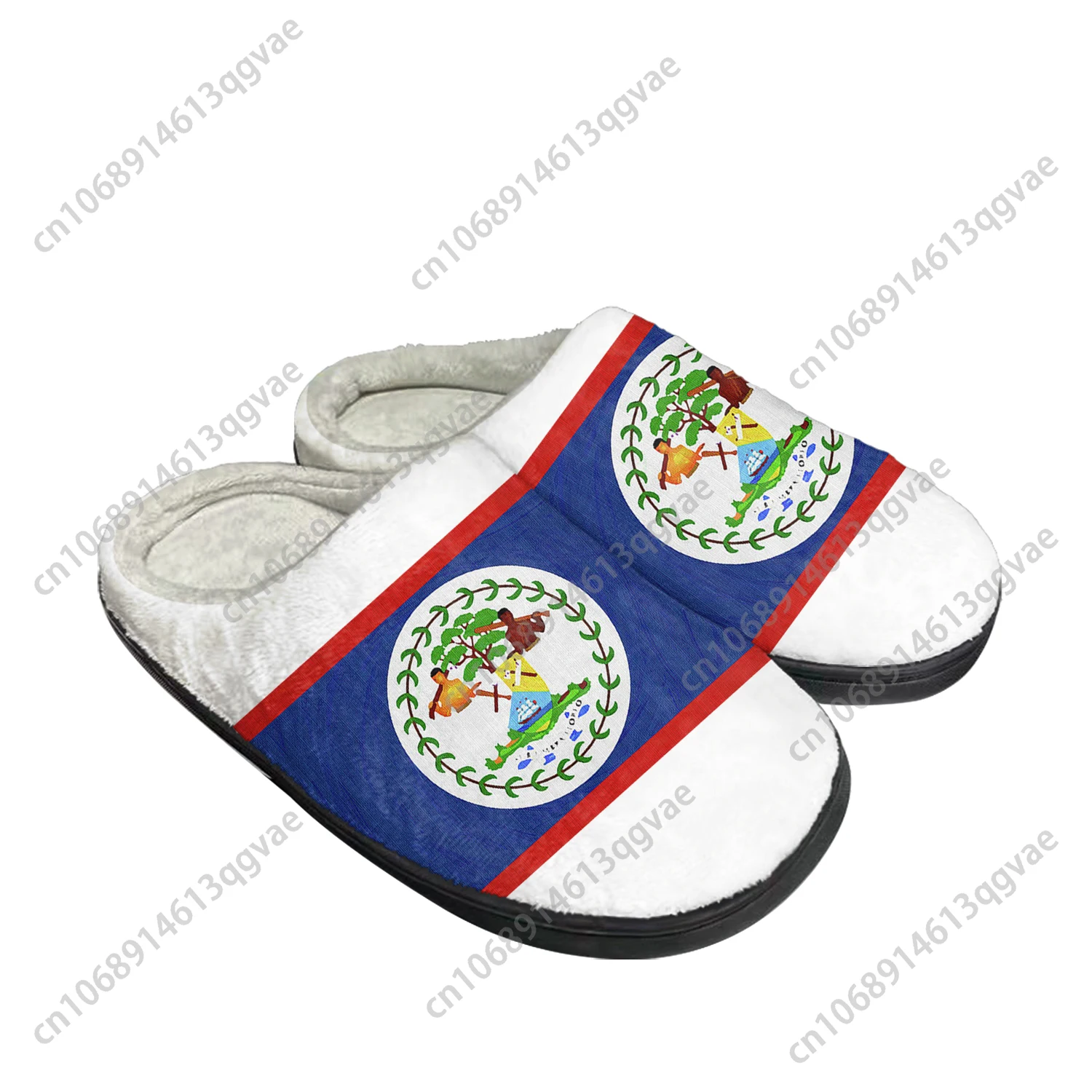 Belizean Flag Home Cotton Custom Slippers Mens Womens Sandals Belize Plush Bedroom Casual Keep Warm Shoes Thermal Slipper