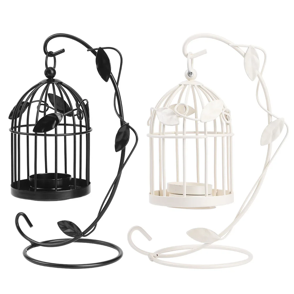 Iron Candle Holder Innovative Leaves Hollow out Cage Shaped Hanging Candlestick Decoration for Home Coffee Shop Hotel candle holders