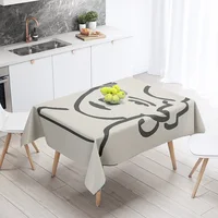 Ins Style Morandi Abstract Geometric Pattern Tablecloth Waterproof and Fade-proof Cafe Nordic Style Decorative Tablecloth 2