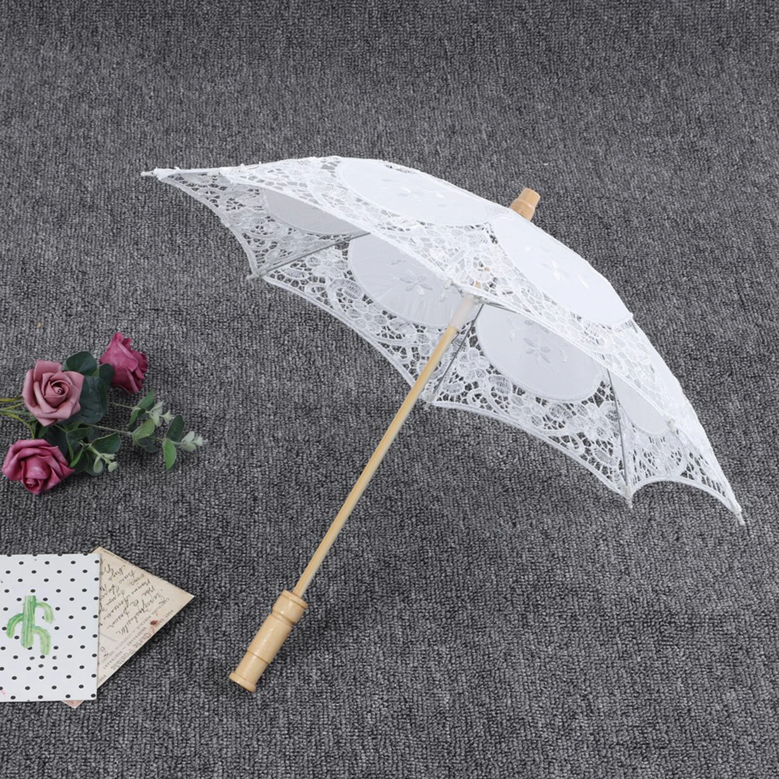 West Style Bridal Lace Umbrella Parasol Banquet Stage Photography Prop Wedding Supplies