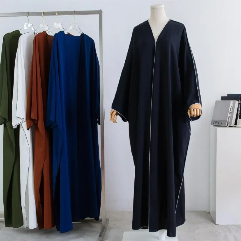 Islam Abaya Kaftan Solid Color Fashion Robe Femme Muselmane Casual Loose Muslim Women Clothing Retro Clothing for Party