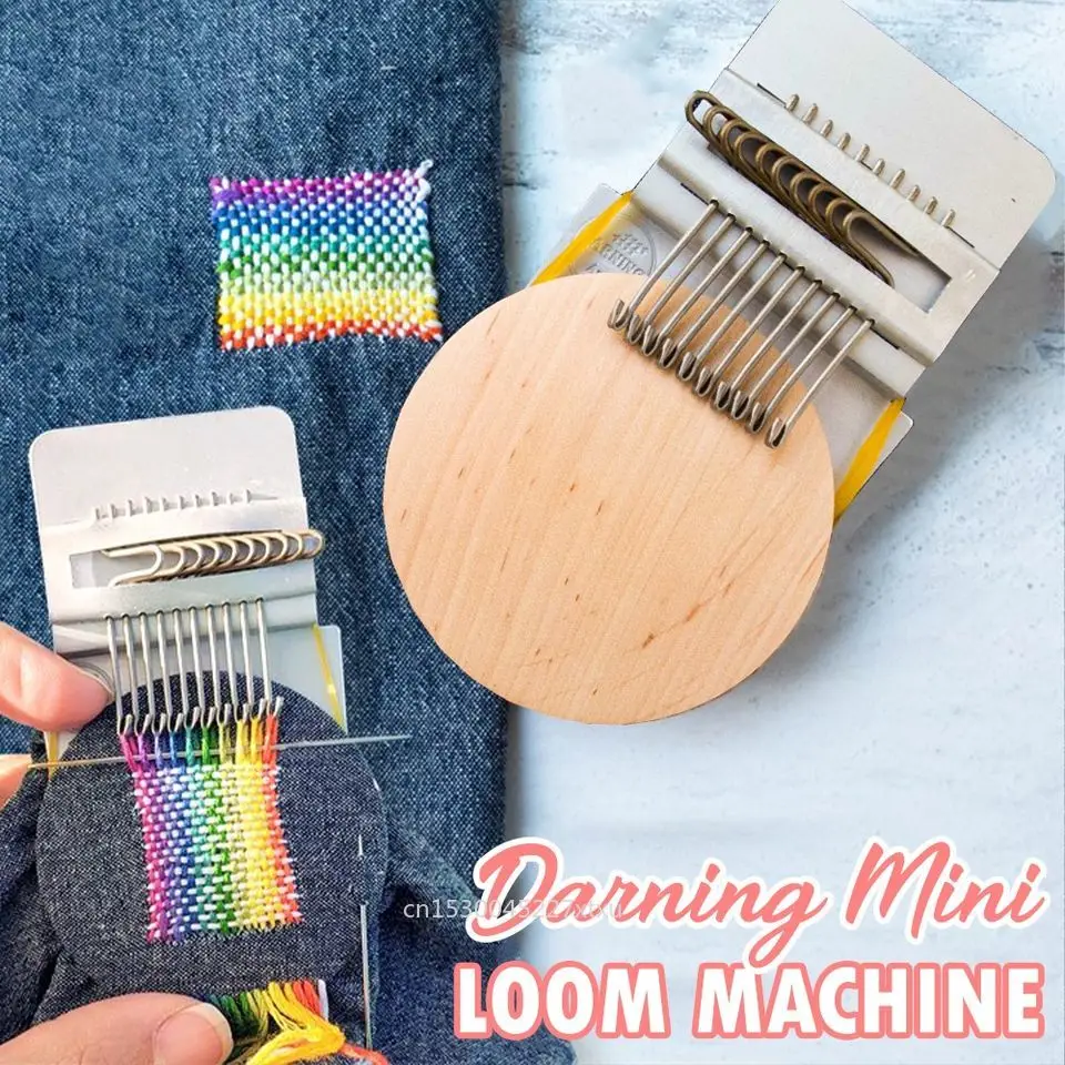 Small Loom Weave Tool Unique Wooden Darning Machine Mini Weaving