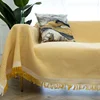 Woven Cotton Sofa Cover Blanket Solid Color Non-slip Sofa Towel for Living Room Furniture Decor Tapestry Couch Cover 2