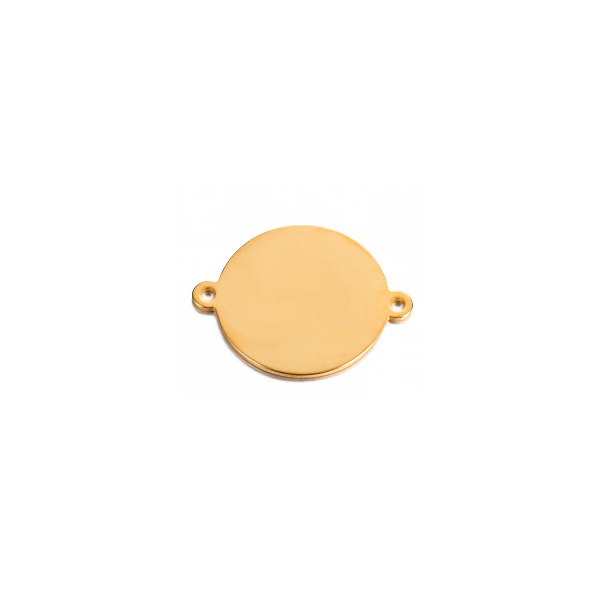 20-Piece Gold Stainless Steel Round Blank Stamping Tags with Dual Loops