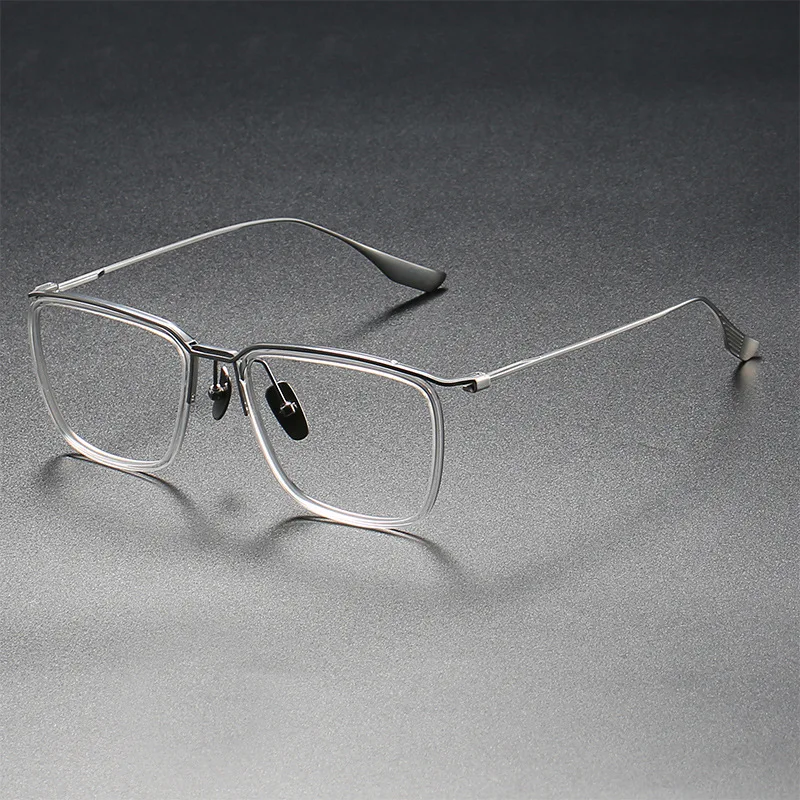 Big Size Pure Titanium  Fashion Retro Eyeglasses Square Myopia Hyperopia Astigmatism Luxury Optical Prescription Frames Man 106