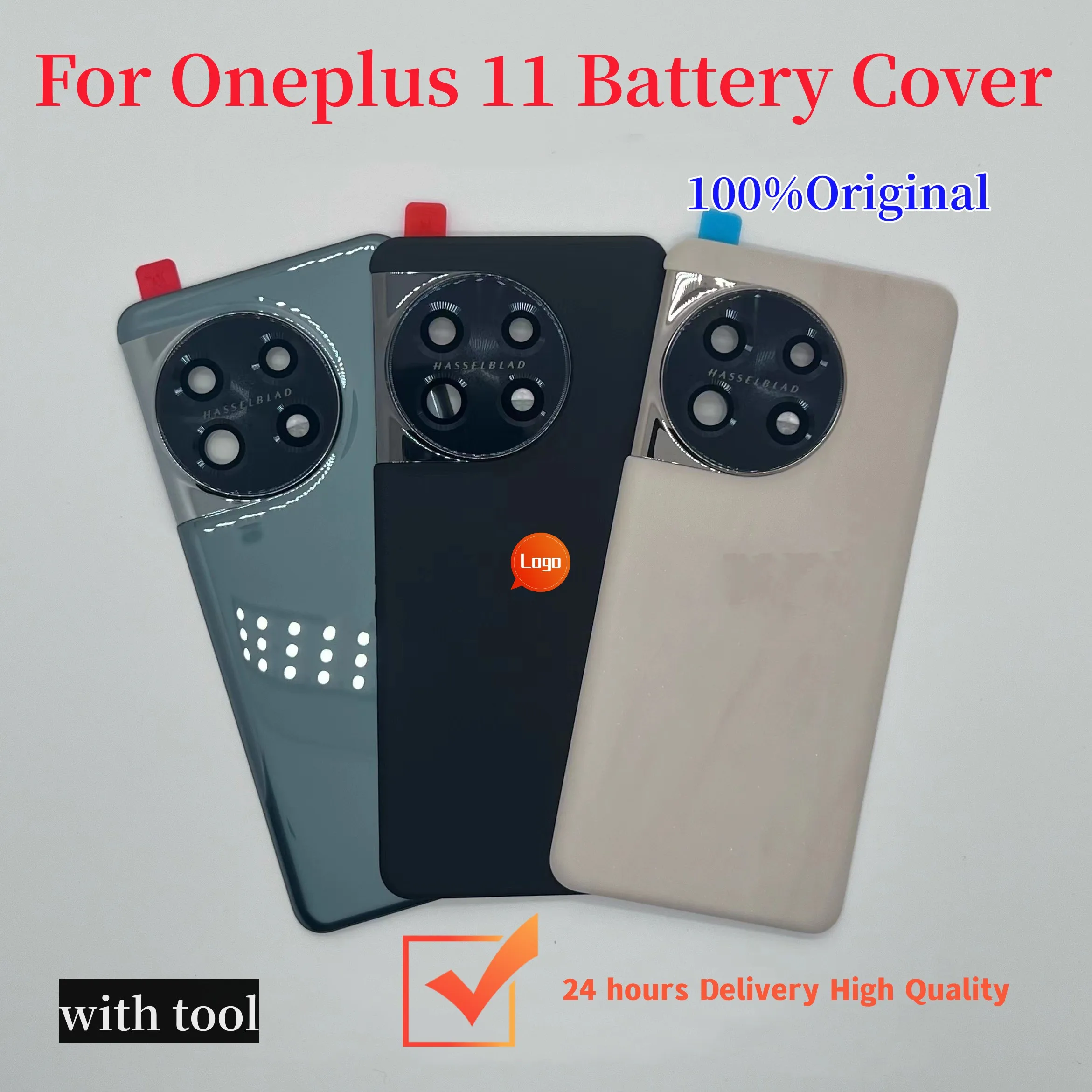 

100% Original Back Glass For Oneplus 11 Battery Cover Rear Battery Door Housing Case With Camera Frame Logo For Oneplus11 5G