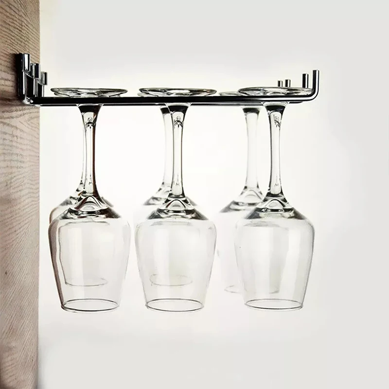 Home Wall Mounted Wine Glass Rack Bar Hanging Storage Holder 4pcs/set