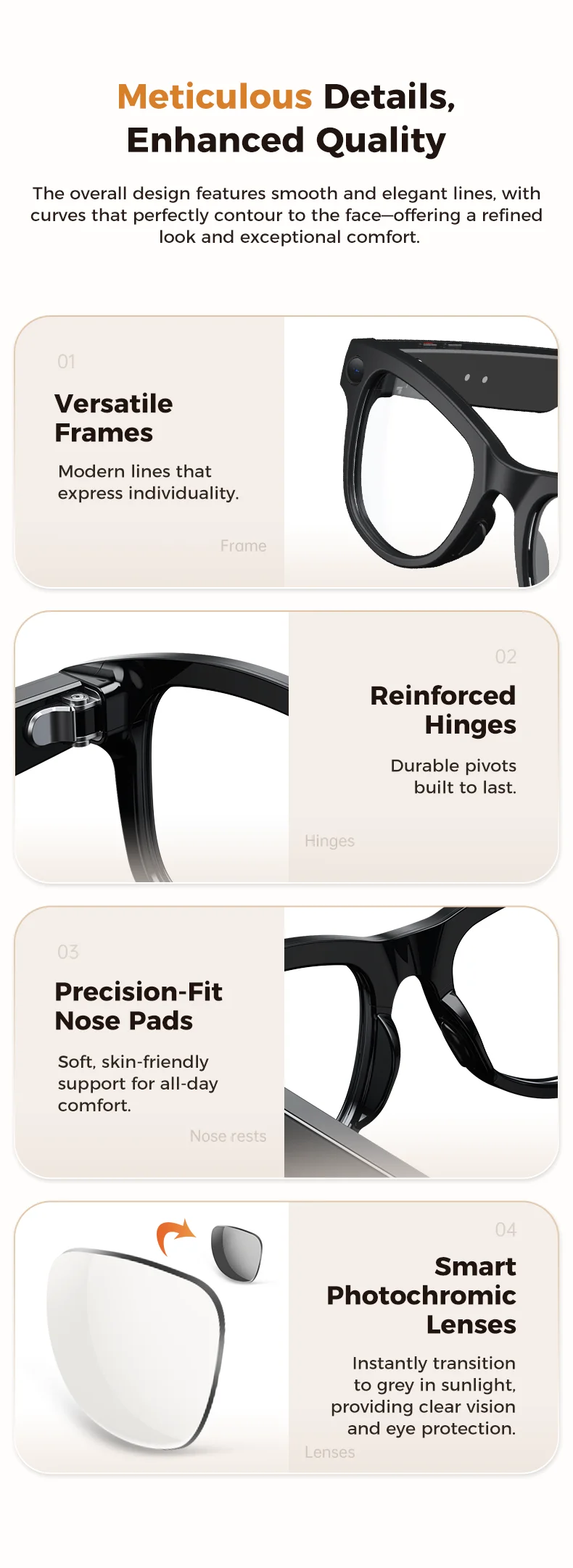 2026 New 800W 4K HD AI Smart Glasses Men Record Video 3600mAh Battery 120 Languages Translation Music Player Glasses With Camera