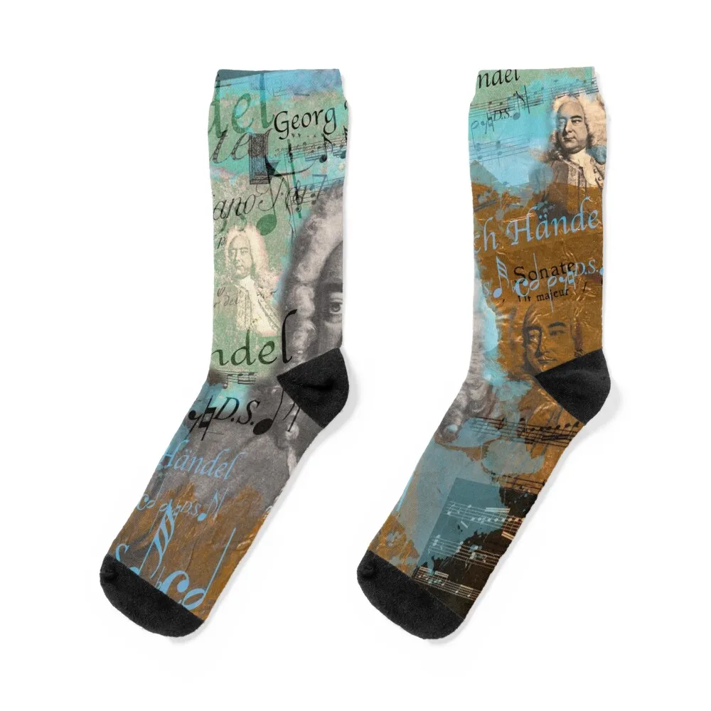 

aesthetic Georg Friedrich Handel portrait, collage Socks kawaii Stockings man Girl'S Socks Men's