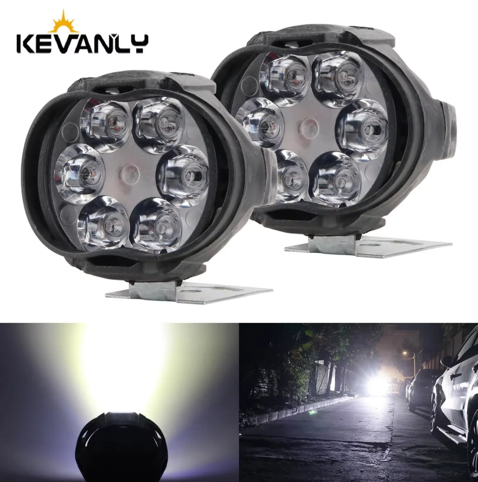 ตัวเลือกสินค้า ไฟหน้า LED 6 ดวง สปอตไลท์กันน้ำ สำหรับรถจักรยานยนต์