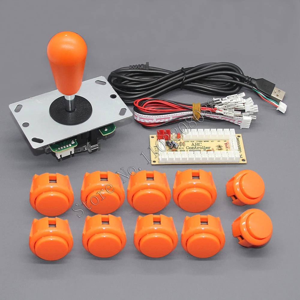 Kit DIY de consola Arcade de 1 jugador, Joystick ovalado de 8 vías, botón pulsador estilo SANWA para PC Raspberry Pi, co