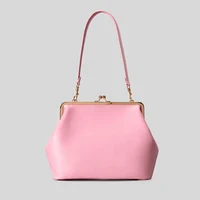 Mode grande pochette Kisslock pour femmes concepteur pince coquille femmes sacs à bandoulière de luxe en cuir Pu souple couleur rose sacs à main 3
