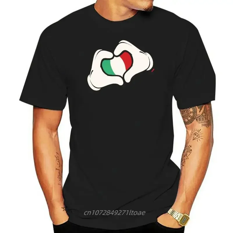 Bandiera Italiana Cartoon Hands Heart Italia Italia Italiano Pride Maglietta Da Uomo