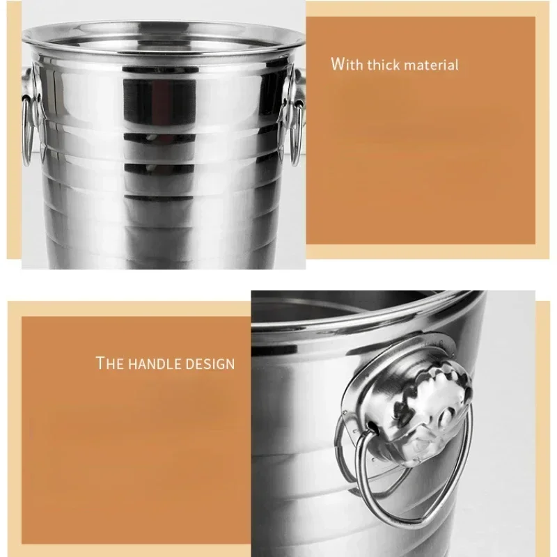 Stainless Steel Portable Ice Bucket Cooler