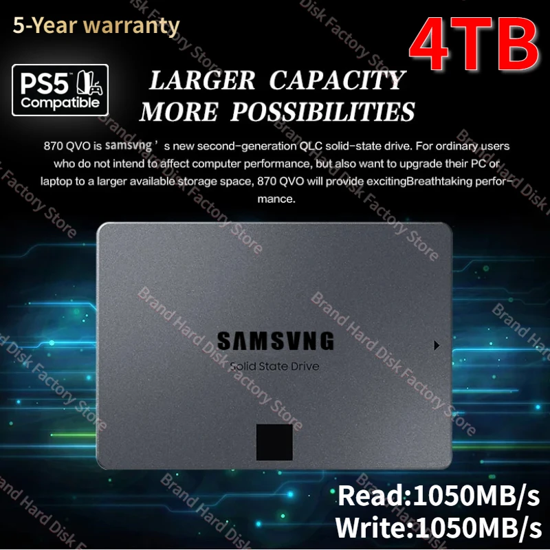 

4TB 2TB SSD Internal Solid State Drive 870EVO 1TB Disco Duro SSDs 2.5 Inch SSD SATA III HDD Hard Disk for Laptop Desktop PC PS5