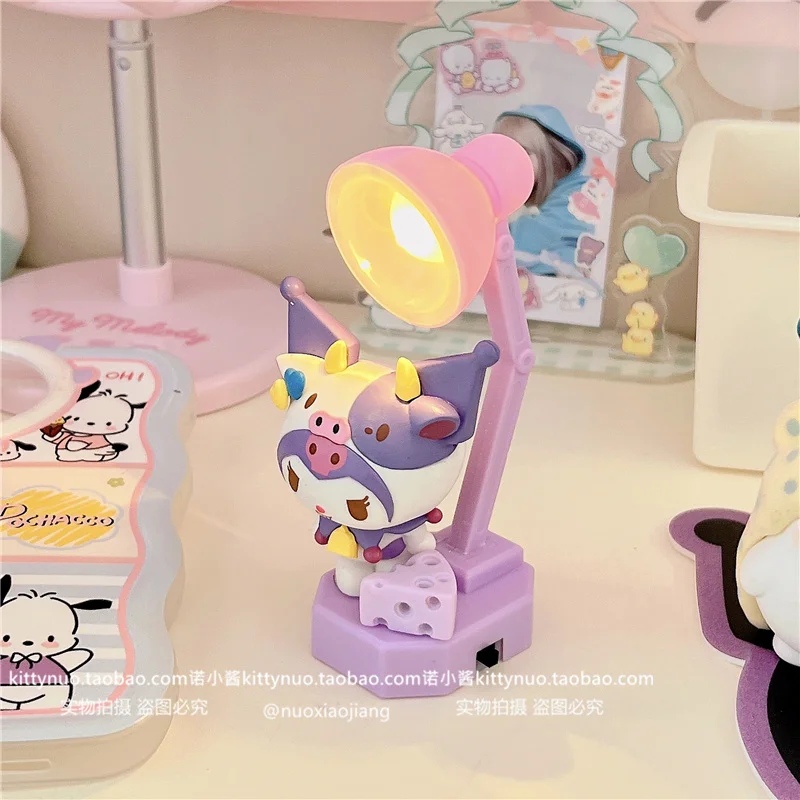 Cartoon Kuromi Melody Pochacco Small Desktop Mini Table Lamp Night Lamp Desk Decorative For Girl Birthday Gift Lamp Diy