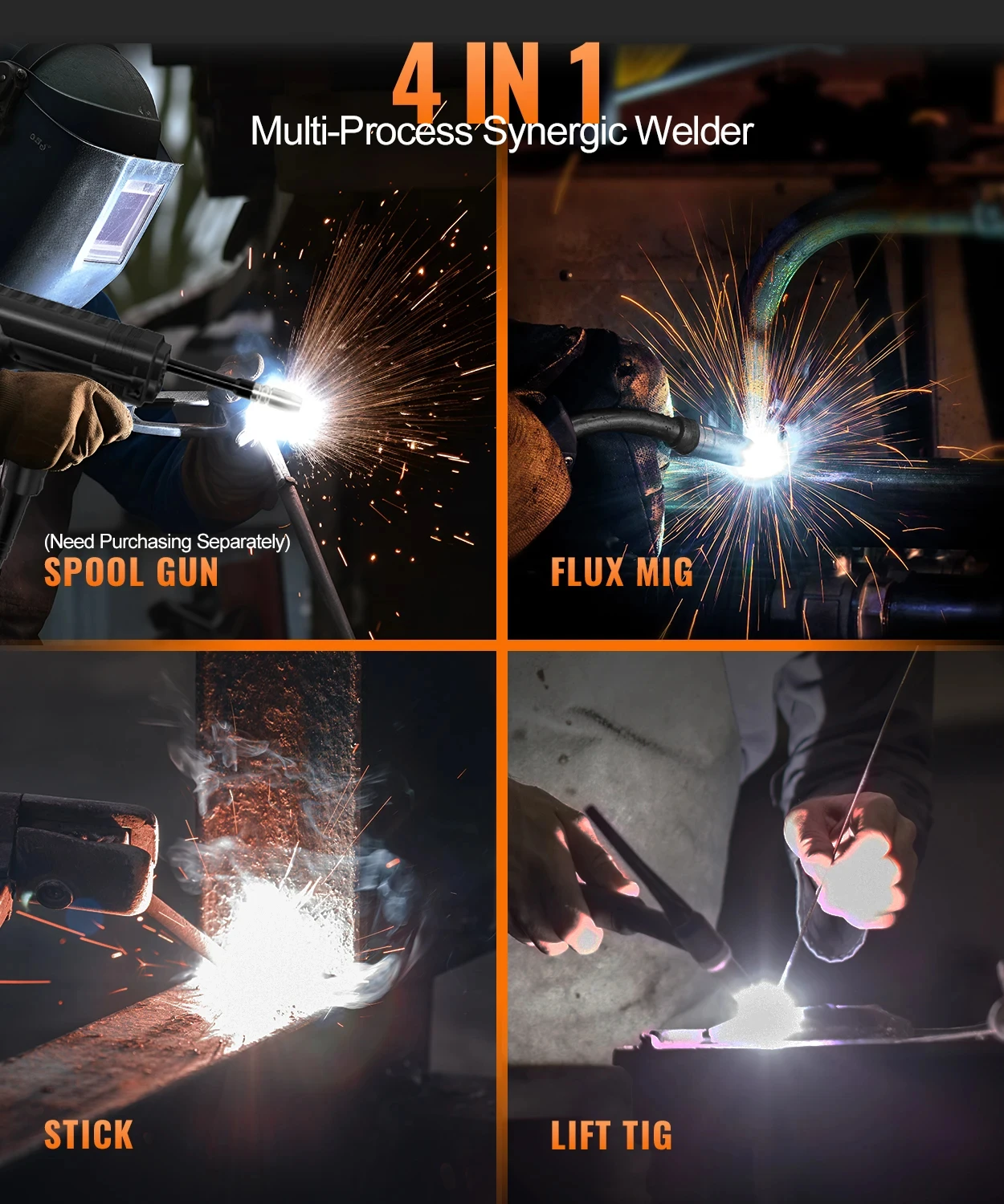 HITBOX Welding Machine Lift TIG MMA 3 In 1 HIM200 Gas Shielded MIG Gasless Single Voltage 220V Supports The Use Of Drawing Guns