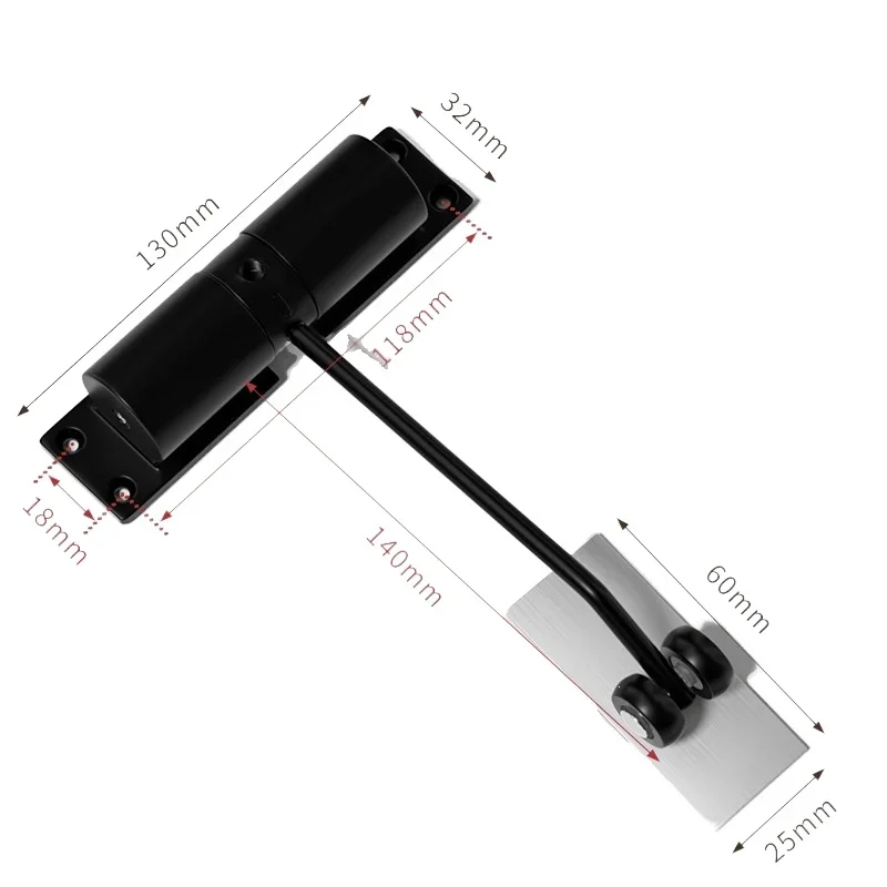 Automatic Soft-Closing Door Closer with Adjustable Speed and Mute Function