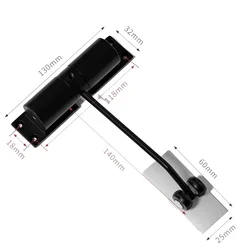 Automatic Soft - Closing Door Closer with Adjustable Speed and Mute Function (Round - Black)