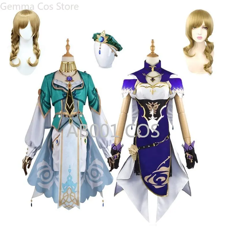 

Game Genshin Impact Halloween Outfits Lisa Minci Lisa Witch Cosplay Costume Dress Lisa Wig Lolita Dress Full Set Clothes