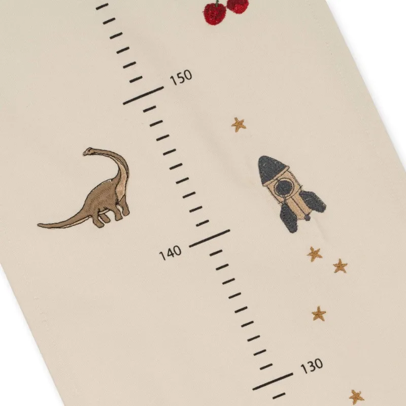 Nordic Hanging Kids&rsquo; Height Ruler with Creative Embroidery Illustration Fruits Dinosaurs Wall Decor Children's Room Decoration
