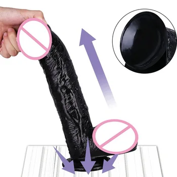 Black Giant Realistic Dildo with Strong Suction Cup Super Huge Dildos Big Glans Artificial Penis 6cm Thick Dick Adult Sex Toys 5