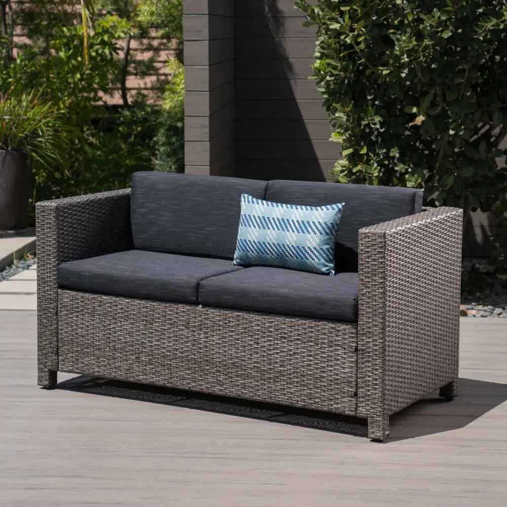 Patio Seater Sofa Outdoor Furniture Outdoor Couch Deep Seat Hight Backrest W Anti-Slip Cushions Rattan Furniture