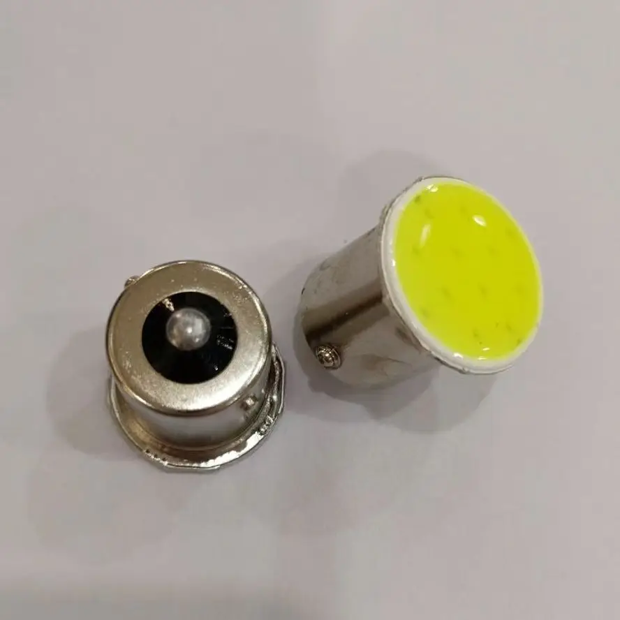 

10 шт., P21W 1156 светодиодный COB 12 В, высокая яркость, белая лампа BA15S, автомобильный сигнал поворота, фонарь заднего хода, стоп-сигнал