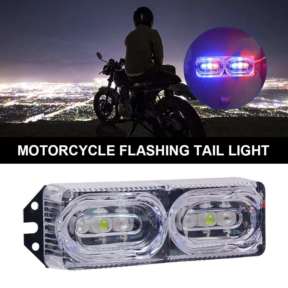 LEDBrakeLightRedandBlueMotorcycleFlashingTailLight9V80V