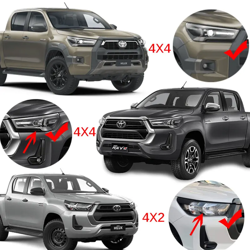 Car Accessories ABS Injection Black Side Molding Body Kits Trim For Toyota Hilux Revo Rocco 2016-2019 2020 2021 SR5 Invicible images - 6