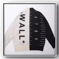 2024 A Cold Wall ACW black and white rectangular ruler spliced with large letters sweater MY721 2