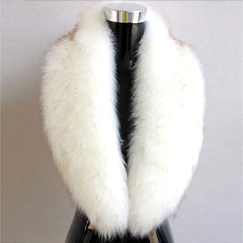 Faux Fox Fur Collar Scarf Thick Imitation Fur Shawl Collar Wrap Neck Winter Neck Warmer Scarf Down Jackets Hood Fur Decoration 4