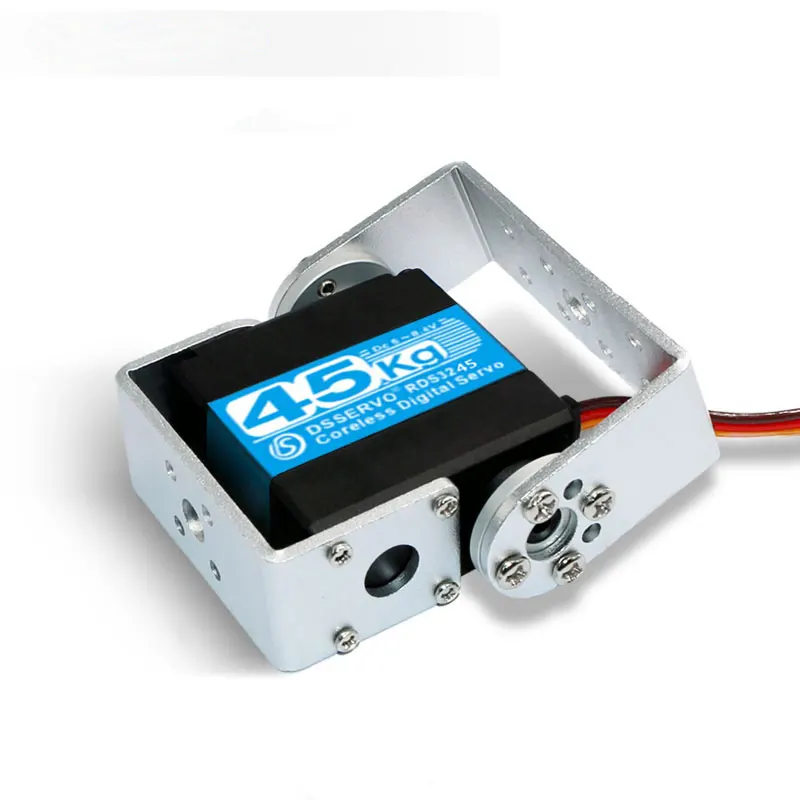 Lot de 4 servos 270° et 180° pour robot, couleurs assorties.