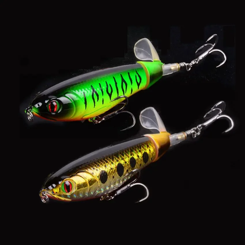 10PCS/5PcsUnpainted Whopper Popper 14.8g 10.4cm Topwater Fishing Lure  Artificial Blank Plopper Soft Rotating Tail Fishing Tackle