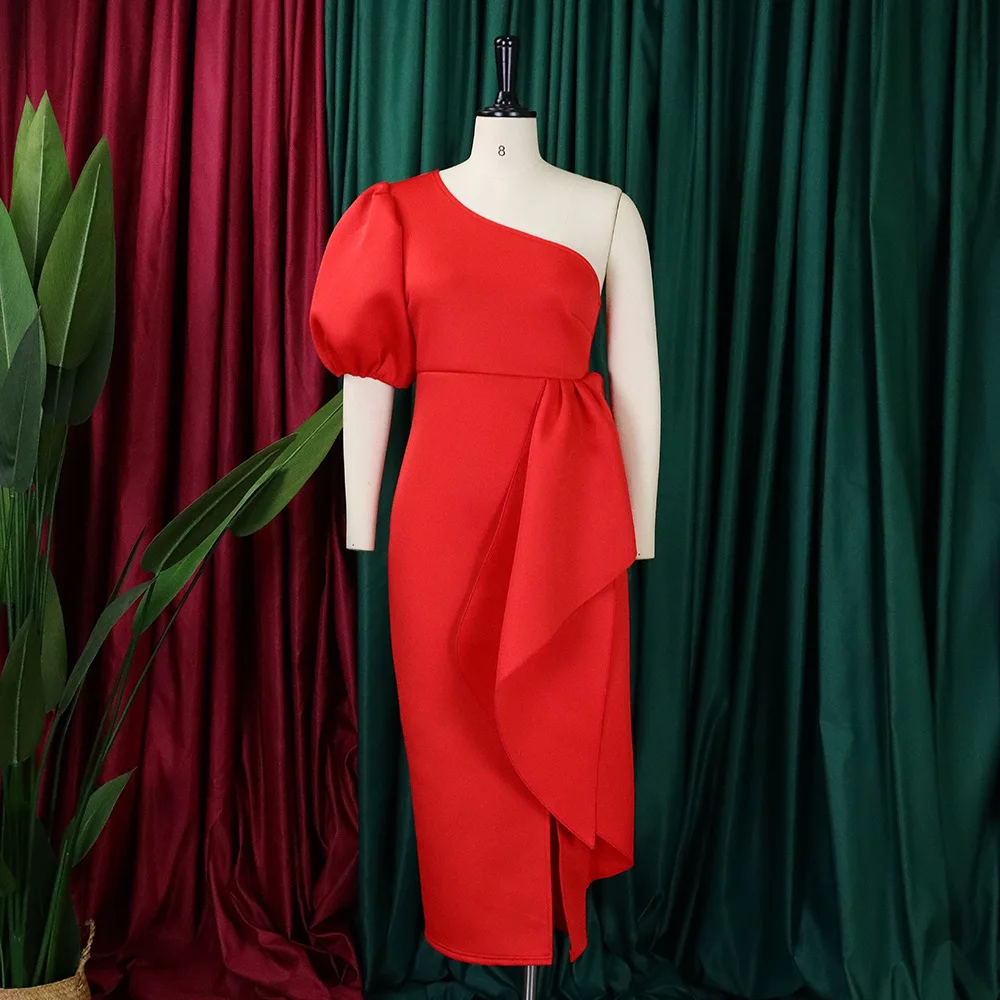 Vestidos de Fiesta elegantes para Mujer, vestido de un hombro con