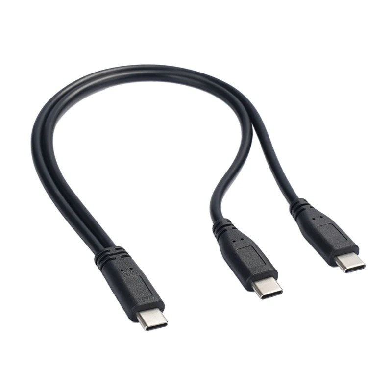 USB C male to Double USB C male Splitter Cord Converter Multiple Hubs Type Port Hub Charger Power Split Adapter