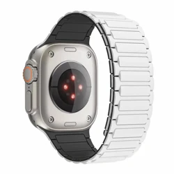 Silicone Magnetic Band for Smartwatches - Elegant and Versatile Wristband Bracelet (White black)
