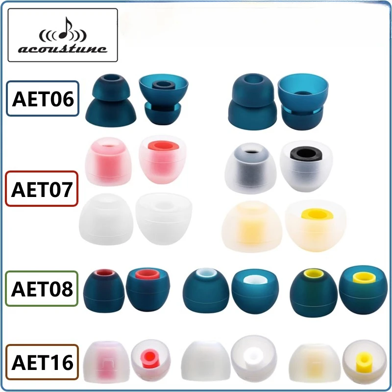 For Acoustune Eartips AET08/AET06/AET07/AET16 Ear Plug Earphone Cover Double Section Earphone Cover Sleeves suitable for mpowh12 bluetooth in ear earphone cover soft storage protein earphone cover soft skin friendly earphone cotton